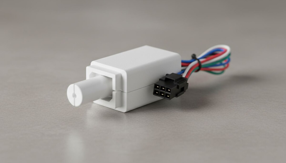 Top-load washing machine lid lock assembly with plunger latch and wiring harness; Maytag Bravos lid switch replacement part