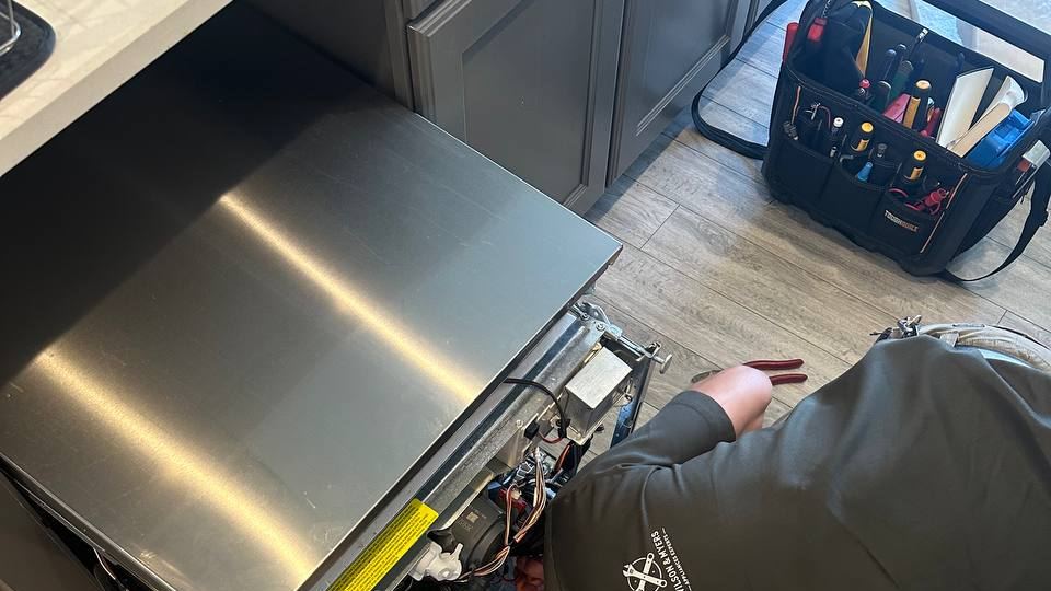 Inlet valve behind lower access panel