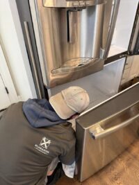 Freezer drawer pulled out during a frost build up repair