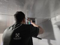 Fan assembly checked during a walk-in service call in Denver Metro